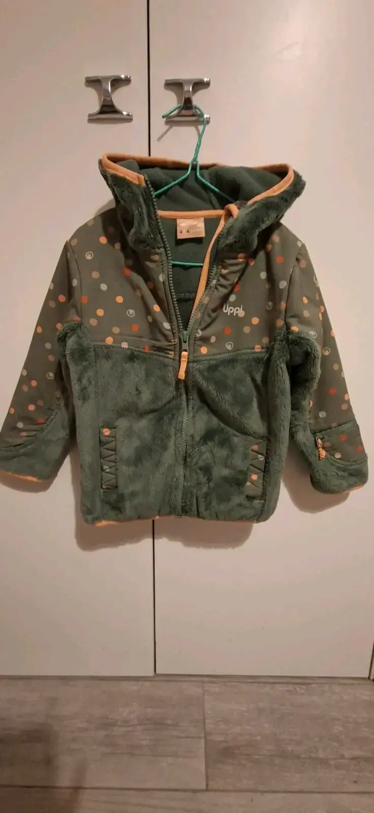 Chaqueta polar infantil lippi verde con capucha - 1