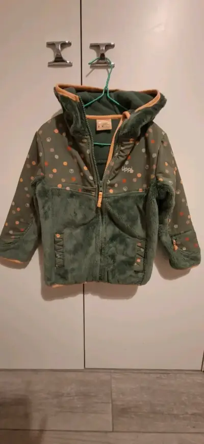 Chaqueta polar infantil lippi verde con capucha - miniatura 1