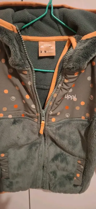 Chaqueta polar infantil lippi verde con capucha - miniatura 2