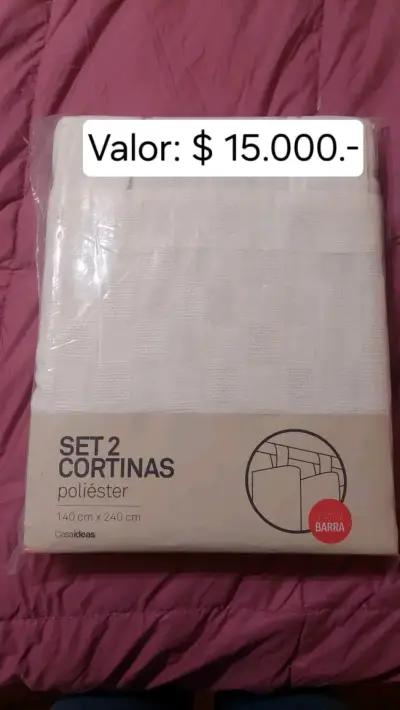 Set de 2 cortinas de poliéster Casaideas - miniatura 1