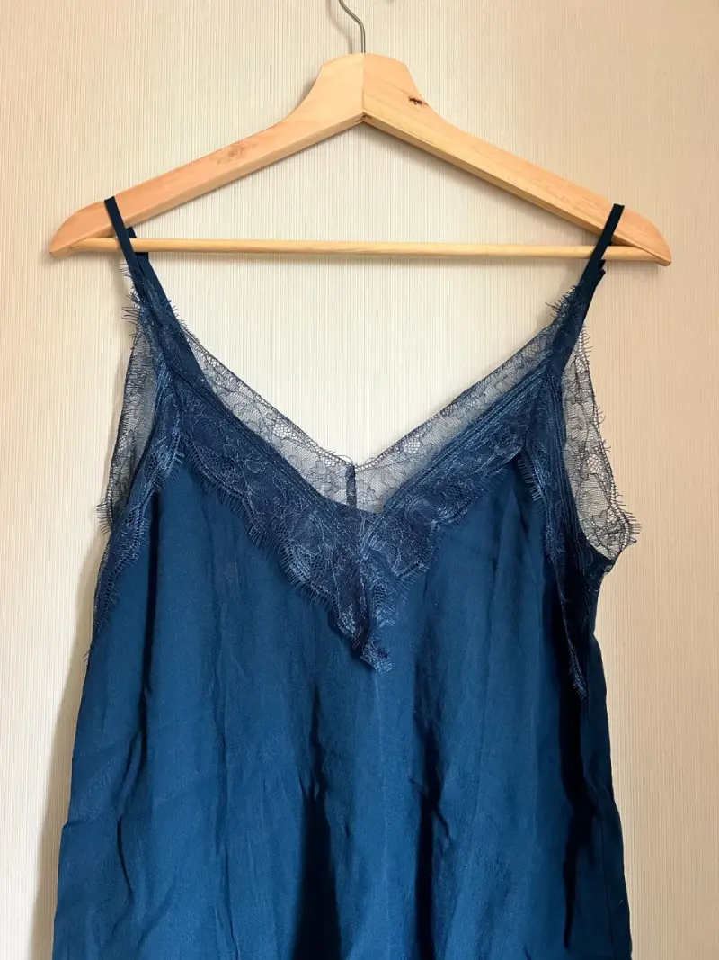 Camisón azul con encaje Alaniz talla S - 1