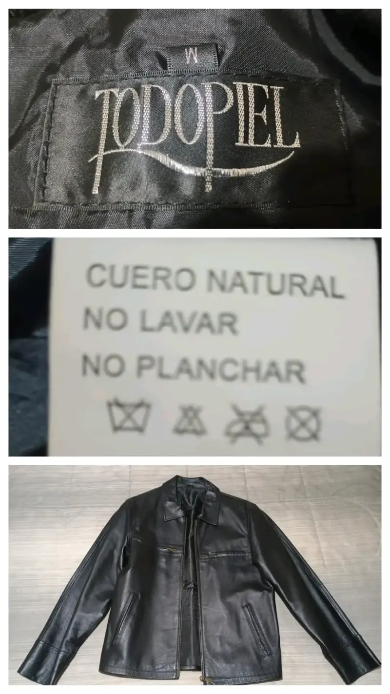 Chaqueta de cuero natural Todopiel negra