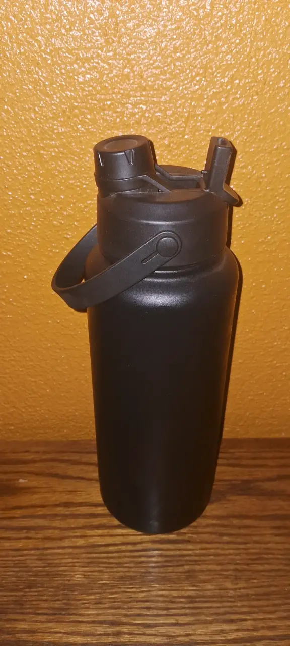 Botella Powcan térmica negra con tapa - 5