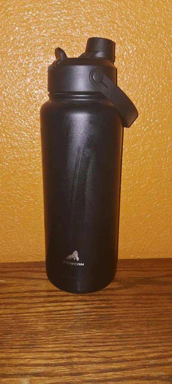 Botella Powcan térmica negra con tapa - 6