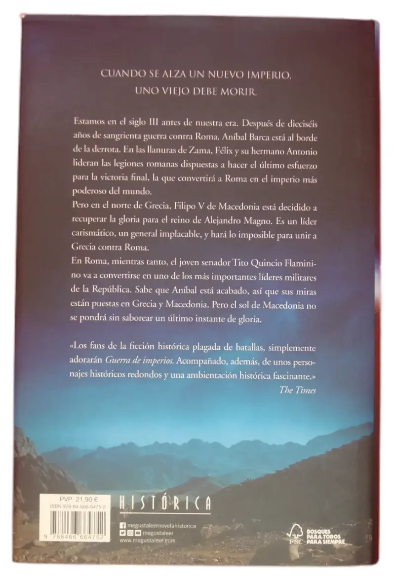 Libro Guerra de Imperios de Ben Kane - 2
