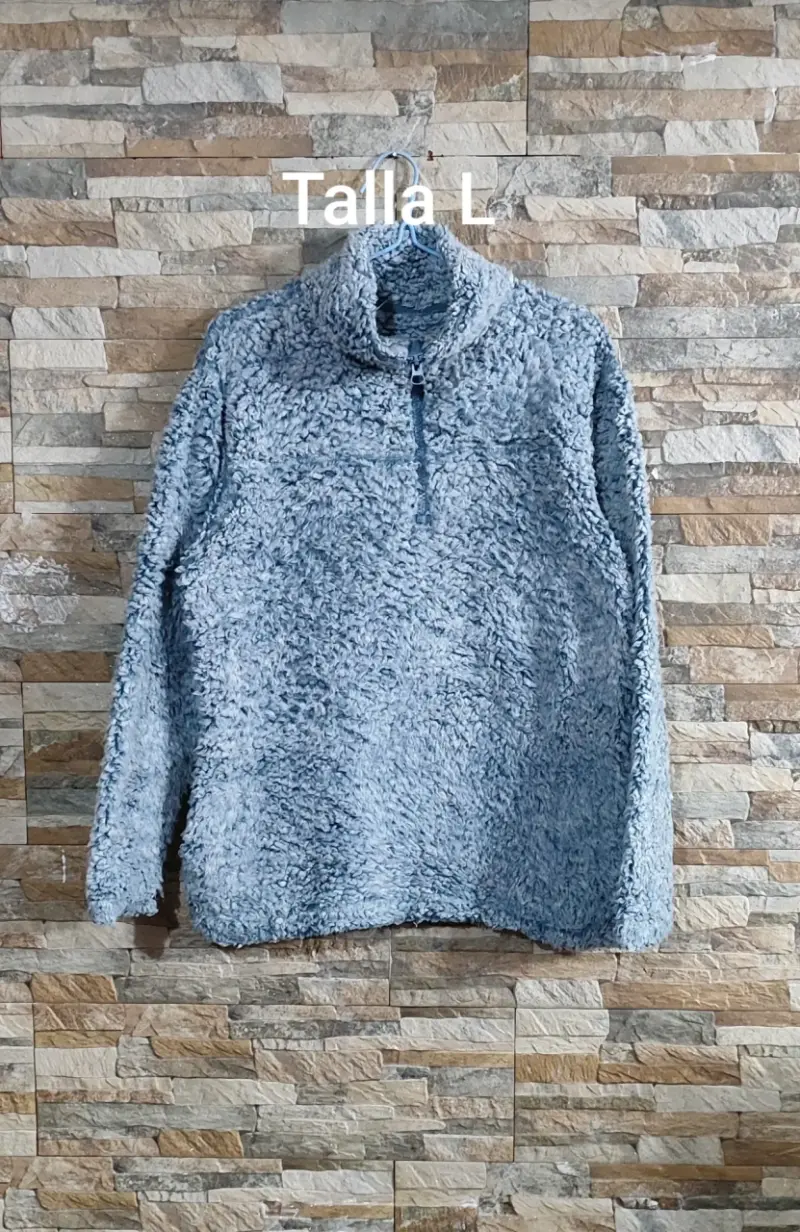 Polar azul con cierre para mujer talla L