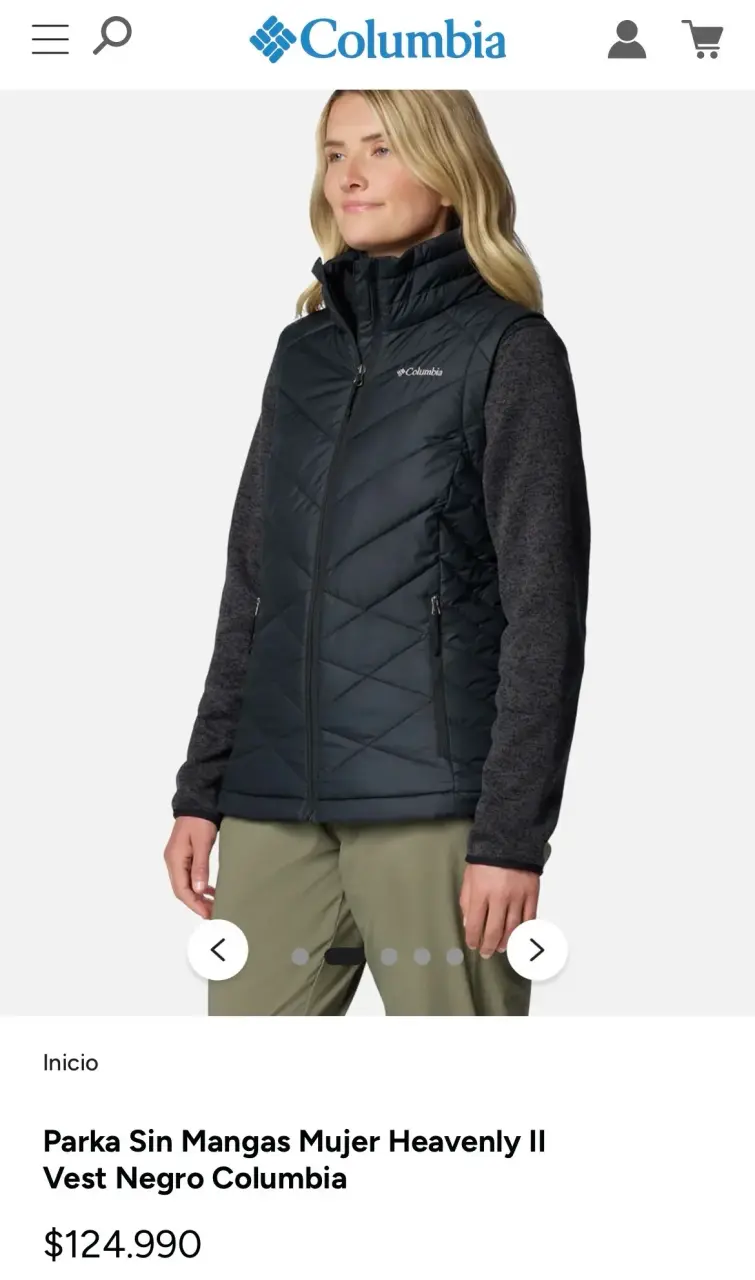 Parka sin mangas mujer Columbia negro - 1