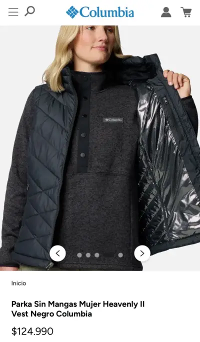 Parka sin mangas mujer Columbia negro - miniatura 3