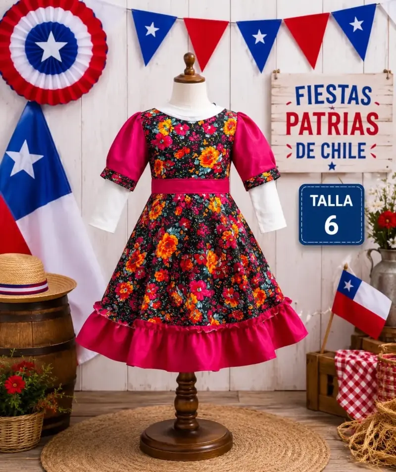 Vestido de niña para Fiestas Patrias Talla 6