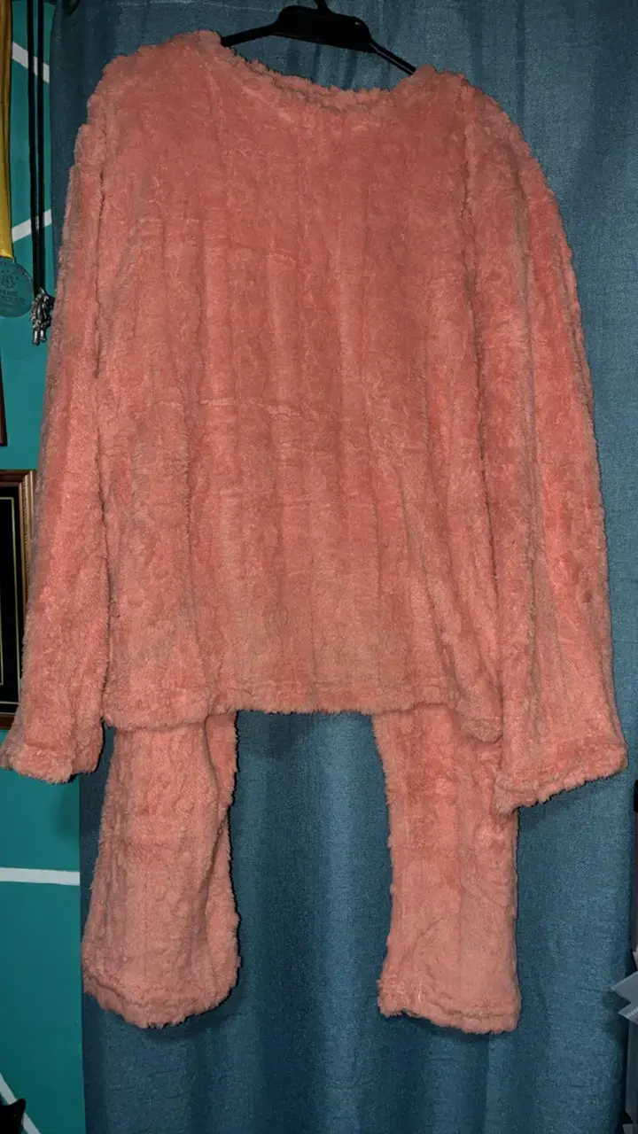 Conjunto de pijama de felpa salmón - 1