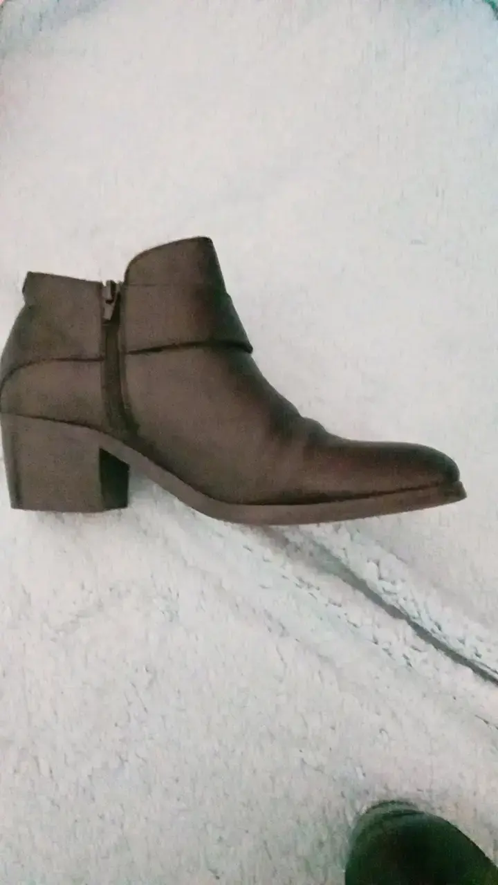 Botines de cuero negro con tacón para mujer - 5
