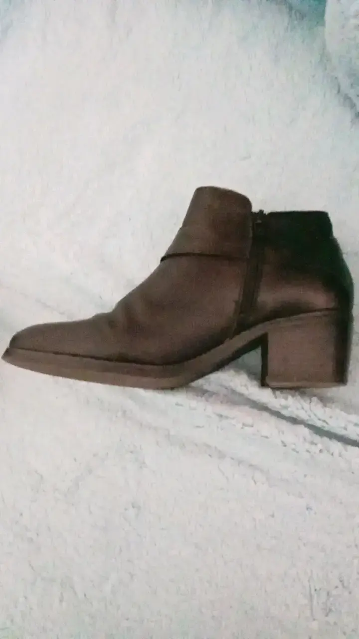 Botines de cuero negro con tacón para mujer - 6