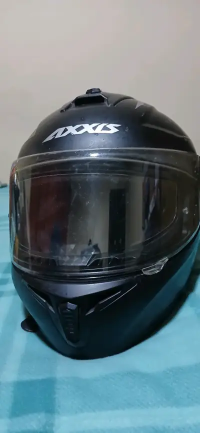 Casco de moto Axxis negro con visor - miniatura 1