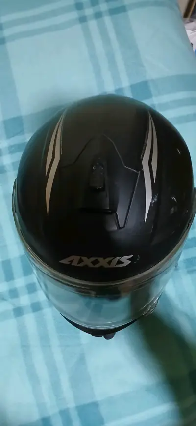 Casco de moto Axxis negro con visor - miniatura 2
