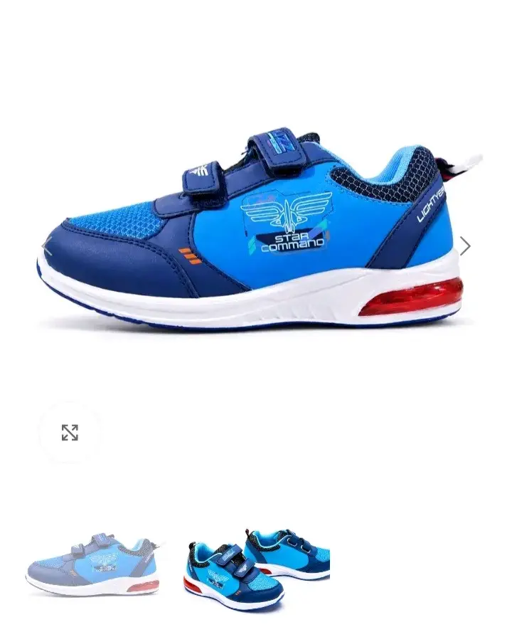 Zapatillas deportivas azules para niños con velcro