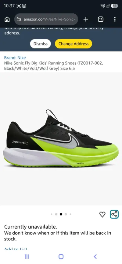 Zapatillas Nike Sonic Fly T.37 - miniatura 3