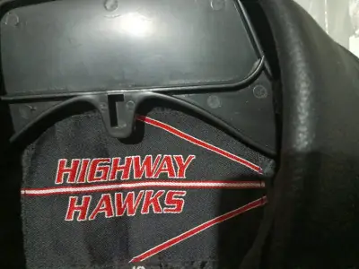 Chaqueta de cuero negra Highway Hawks para motociclista - miniatura 1