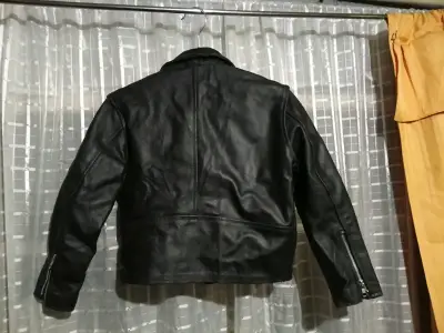 Chaqueta de cuero negra Highway Hawks para motociclista - miniatura 2