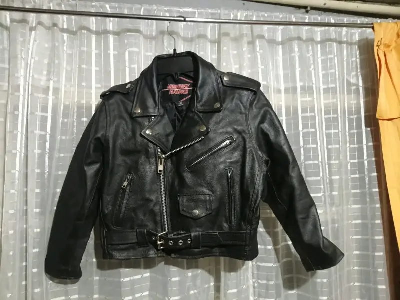 Chaqueta de cuero negra Highway Hawks para motociclista - 3