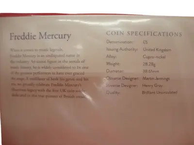 Moneda Conmemorativa Freddie Mercury The Royal Mint - miniatura 6
