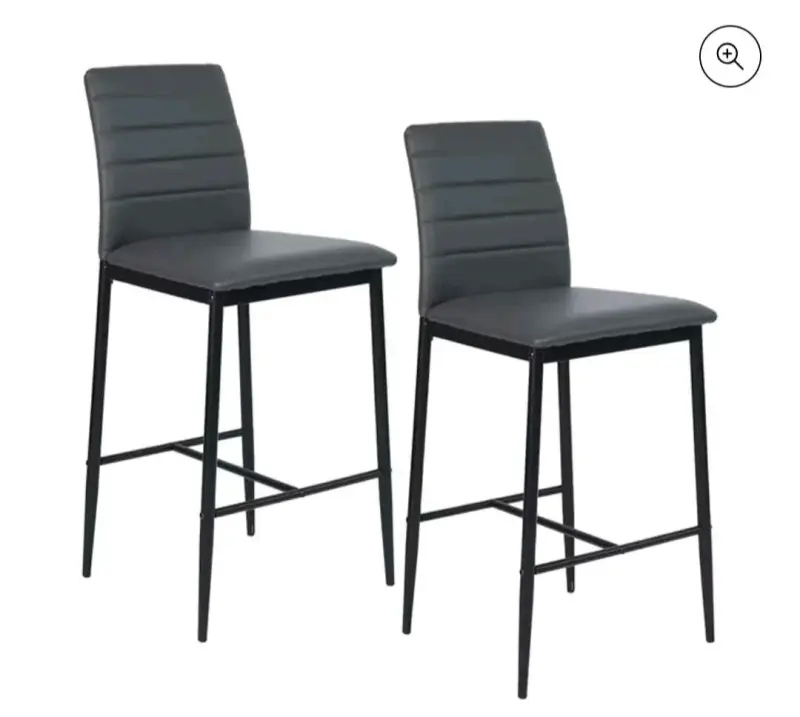 2 Set de 2 sillas altas de bar boston (negras)