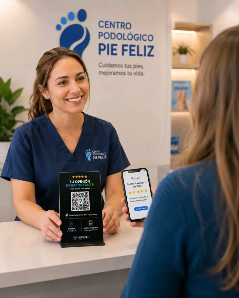 Stand Nuviko con QR y NFC para reseñas - 2
