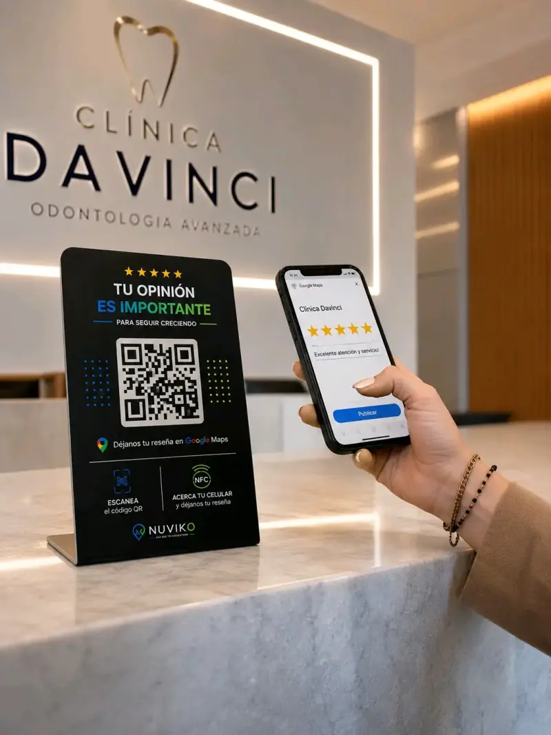 Stand Nuviko con QR y NFC para reseñas - 3