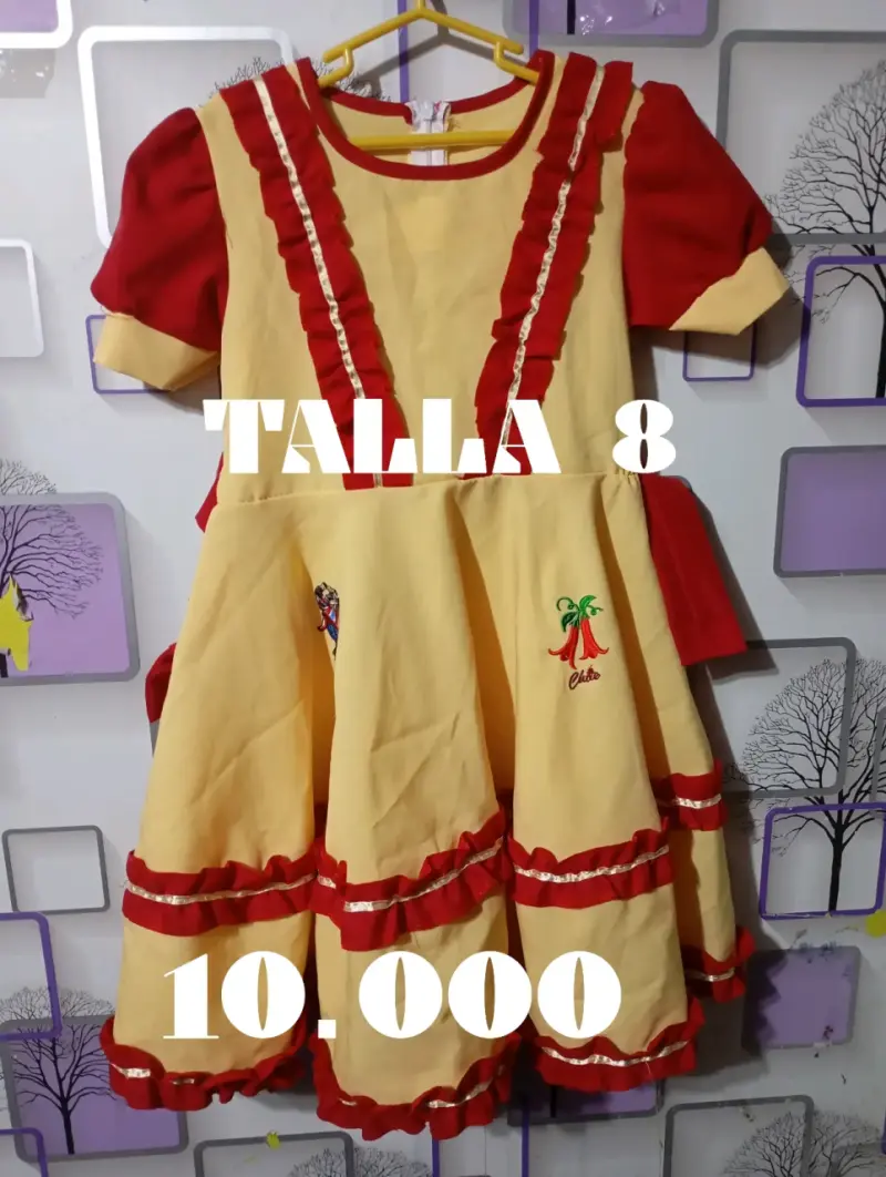 Vestido típico chileno para niña talla 8 y 12 - 1