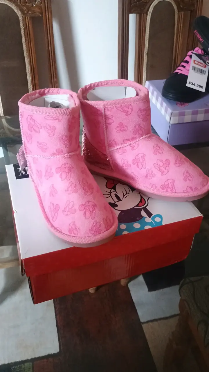 Botas rosadas para niña con diseño de Minnie - 2