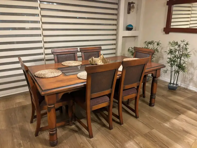 Juego de Comedor de Madera con Sillas - 3