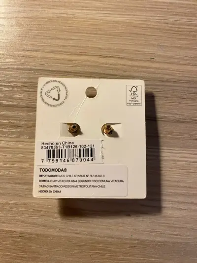 Aros florales dorados con perlas y cristales - miniatura 3