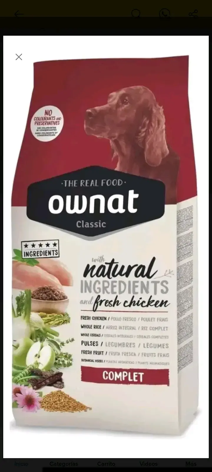 Alimento para perros Ownat Classic Complet