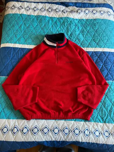 Polerón rojo Tommy Hilfiger con cierre - miniatura 2