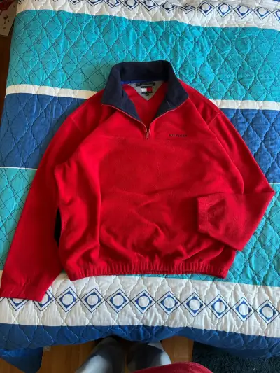 Polerón rojo Tommy Hilfiger con cierre - miniatura 3