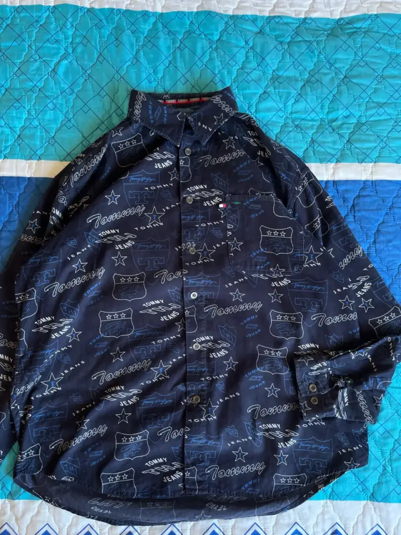 Camisa Tommy Jeans azul con estampado - 2