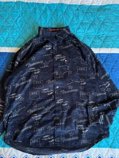 Camisa Tommy Jeans azul con estampado - miniatura 2