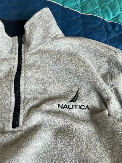 Polerón gris con cierre medio Nautica - miniatura 3