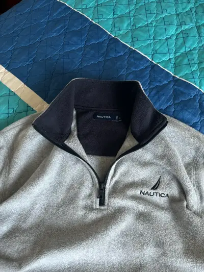 Polerón gris con cierre medio Nautica - miniatura 4