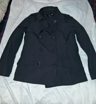 Abrigo negro Forever 21 para mujer - miniatura 2