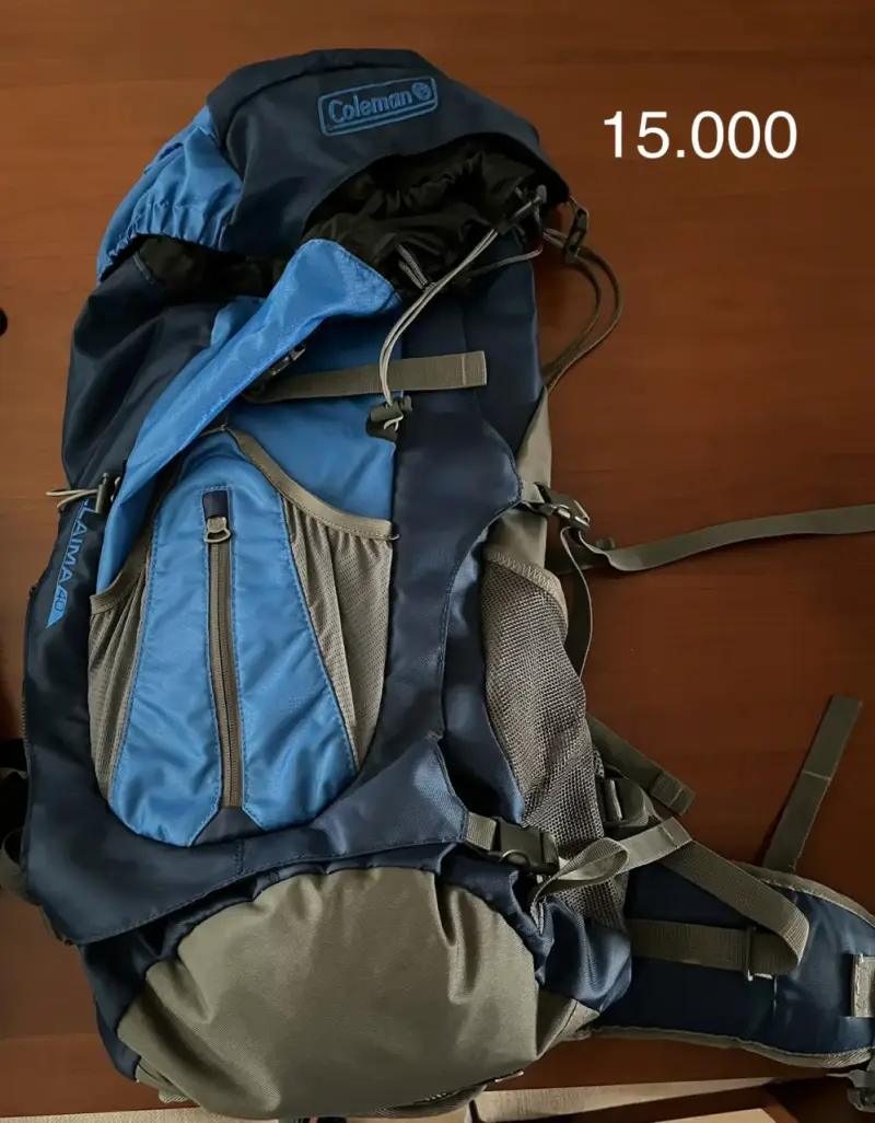 Mochila de senderismo Coleman azul y gris