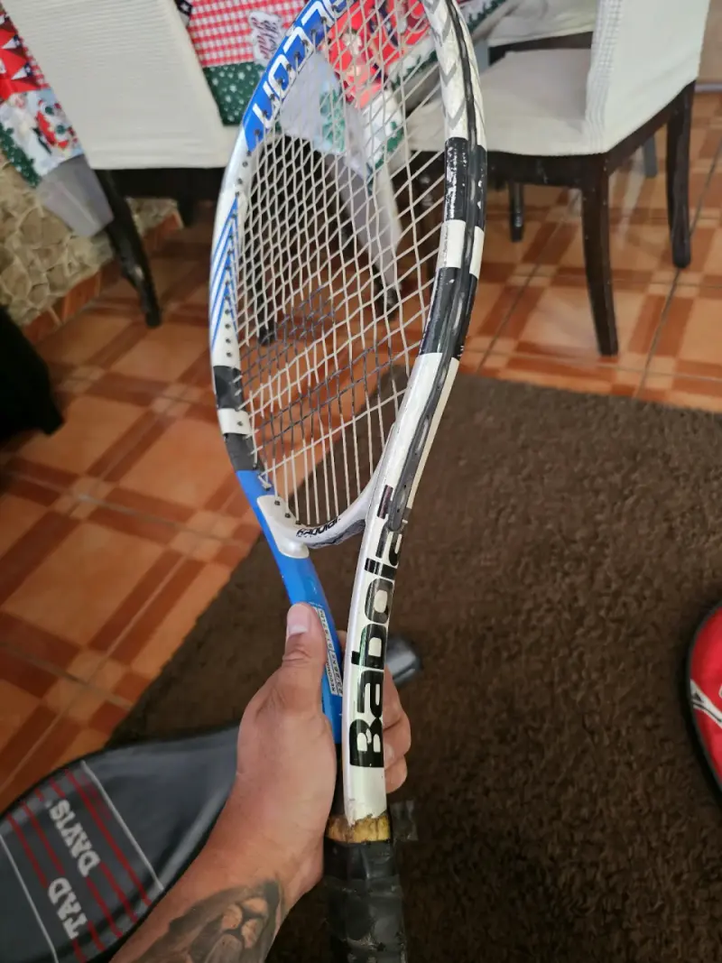 Raqueta de tenis Babolat Falcon azul y blanca - 6