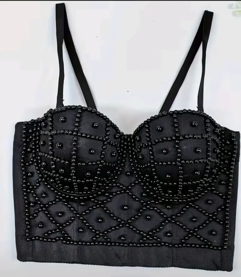 Top corset con perlas para mujer - 5