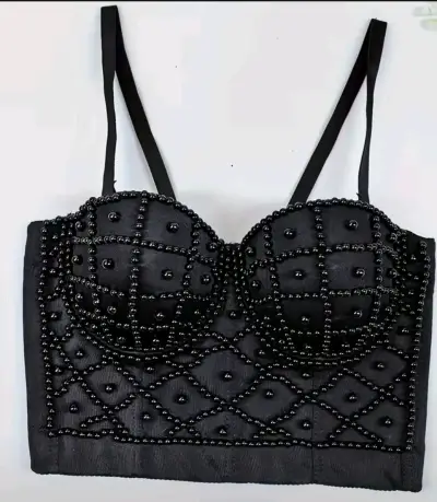 Top corset con perlas para mujer - miniatura 5