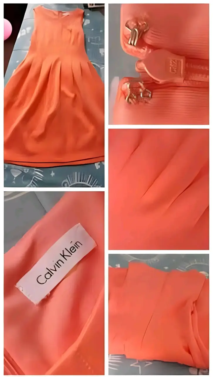 Vestido naranja Calvin Klein elegante - 1
