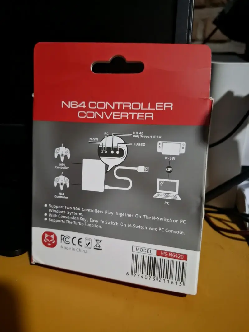 Adaptador de Control N64 a USB para PC y Switch - 2