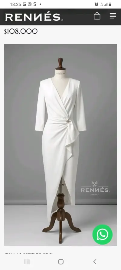 Vestido de novia blanco elegante Rennes - miniatura 1