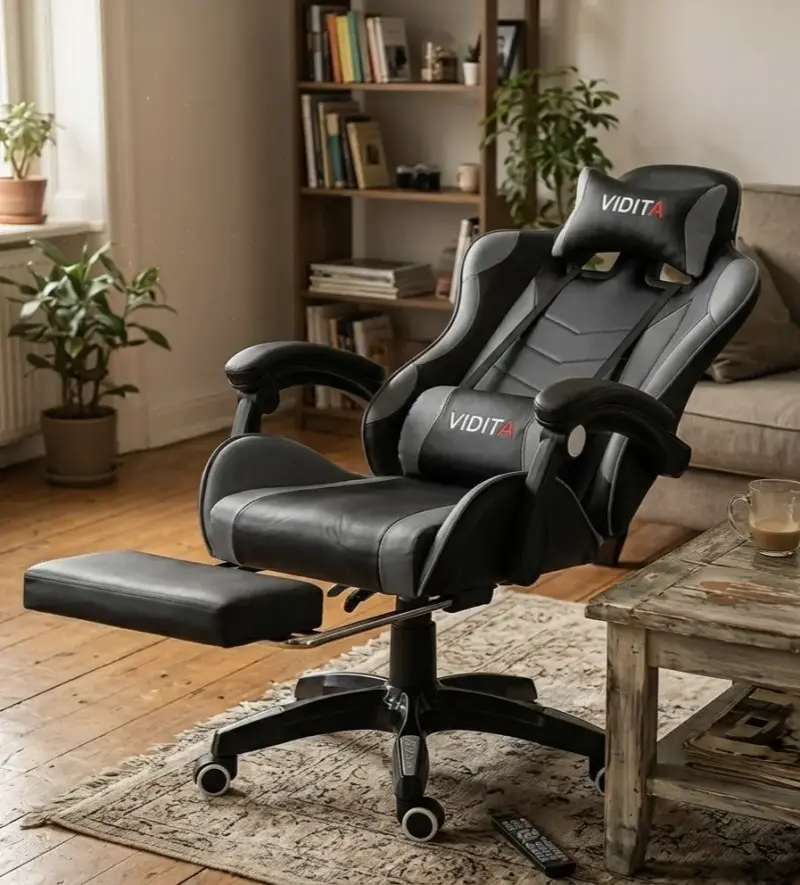 Silla Gamer Ergonómica Vidita con Reposapiés