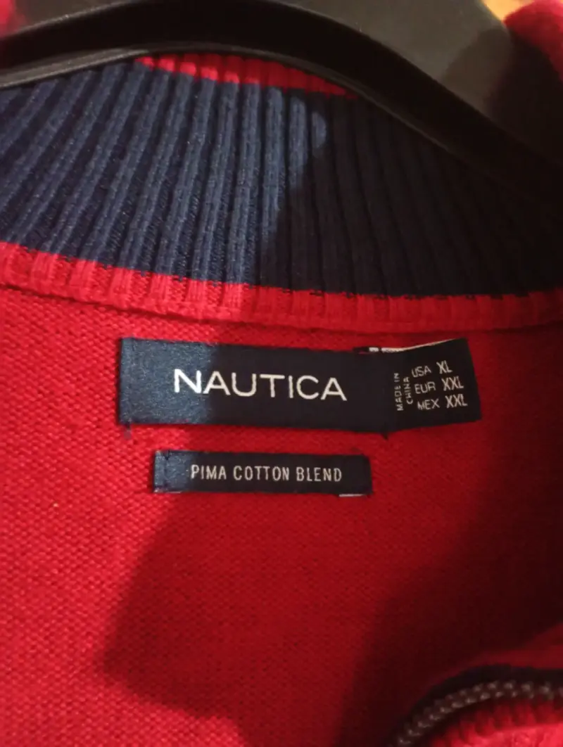 Suéter rojo de hombre Nautica con cierre XXL - 2
