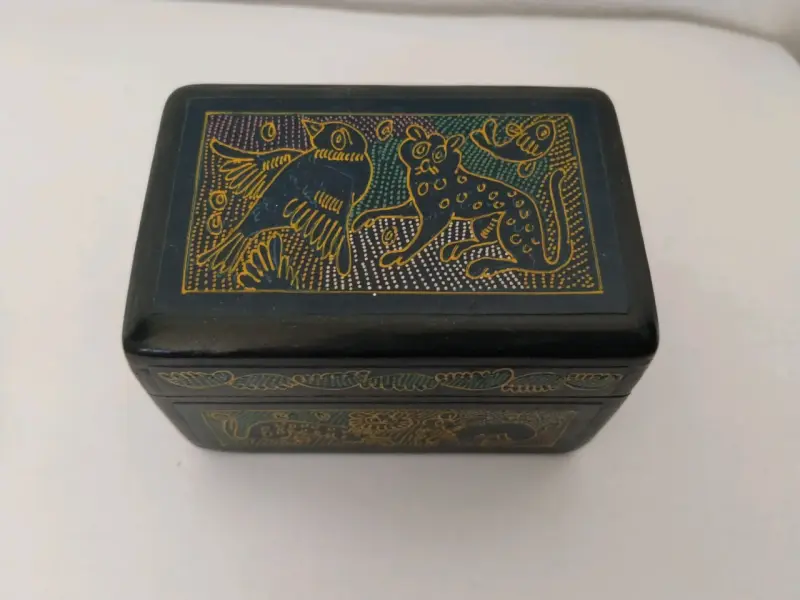Caja decorativa de madera artesanía mexicana - 2