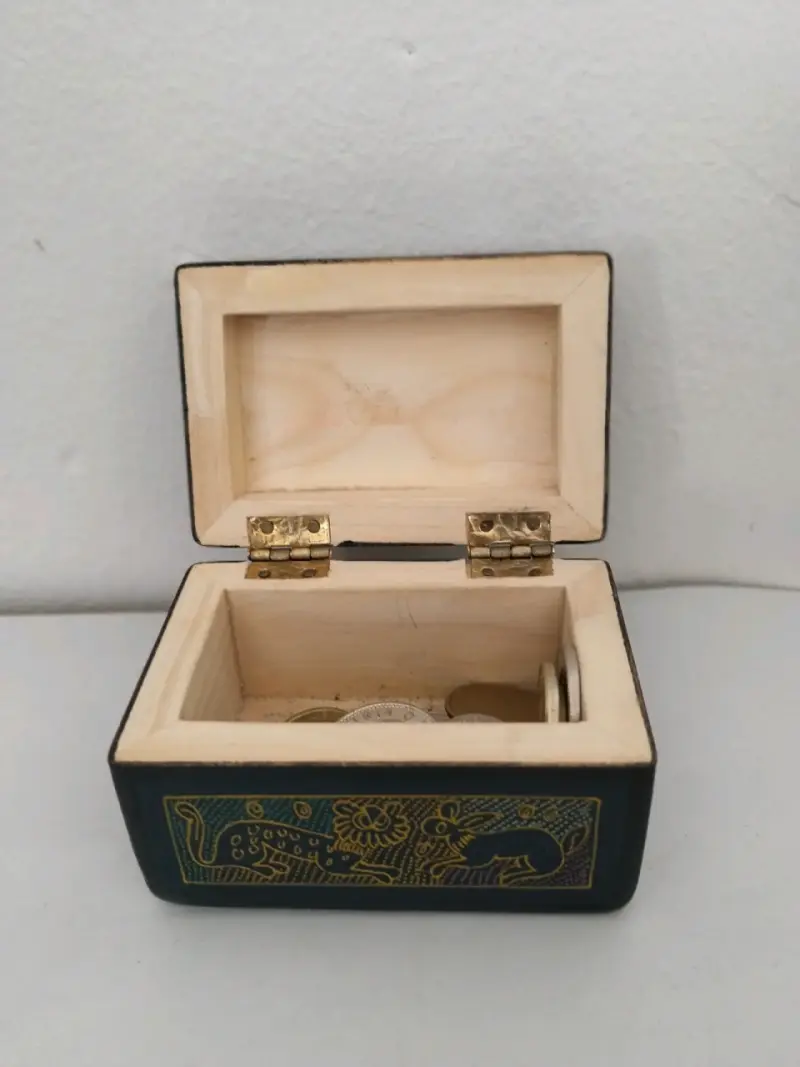 Caja decorativa de madera artesanía mexicana - 3